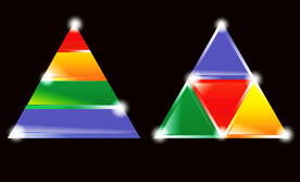 立体质感金字塔思维导图指示元素