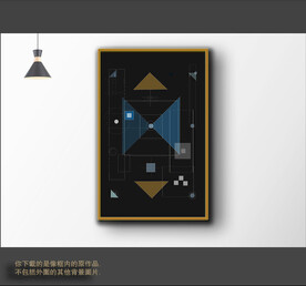 现代抽象线条色块装饰画