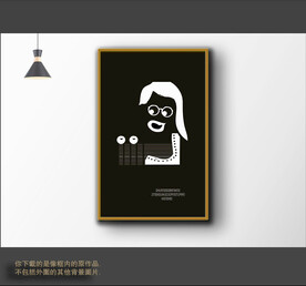 欧洲黑白抽象色块装饰图