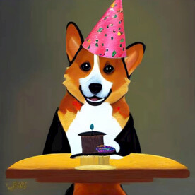 过生日的柯基