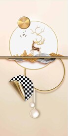 轻奢装饰画 麋鹿 月亮