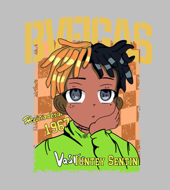 嘻哈 辫子卡通男孩