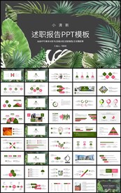 清新述职报告工作总结PPT模板