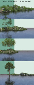 后期岸边绿化 
