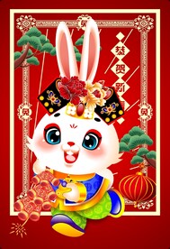 卡通动漫兔样子兔子模板