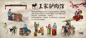 驴肉馆背景墙