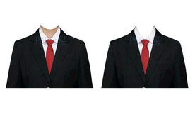 女款红领带衬衫西装衣服素材