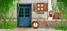 地中海田园风爬山虎背景墙