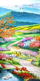 田园树林玄关装饰画