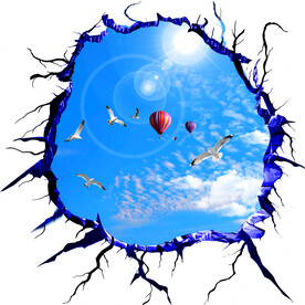 3D蓝天白云地画