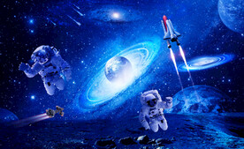 宇宙星空登月宇航员