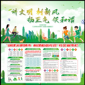 社区文明城市宣传展板