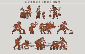 农耕人物雕塑小品