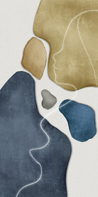 装饰画 抽象女头像 油墨画彩绘