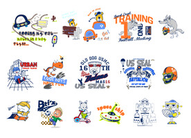 卡通运动矢量图案