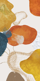 装饰画 抽象油墨画 彩绘