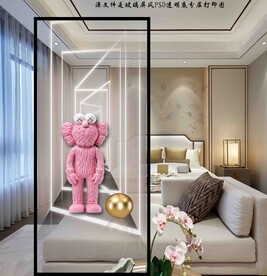 高清分层透明底彩釉玻璃打印图