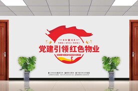 红色物业文化墙