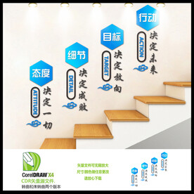 企业励志楼梯墙