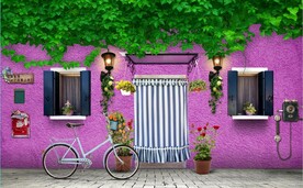 欧美田园风家居场景背景墙壁画