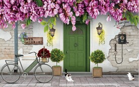 欧美田园风家居场景背景墙壁画