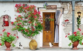 欧美田园风家居场景背景墙壁画