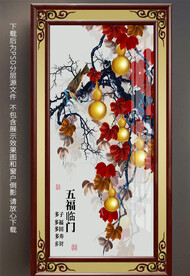 手绘葫芦玄关晶瓷画