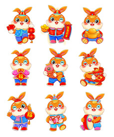 吉祥物兔子合集PSD高清大图