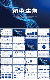 蓝色大气初中生物教学PPT模板