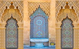 3D伊斯兰建筑花纹背景墙壁画