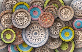 3D欧式盘子背景墙壁画