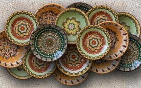 3D欧式盘子背景墙壁画