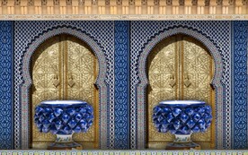 3D伊斯兰建筑花纹背景墙壁画