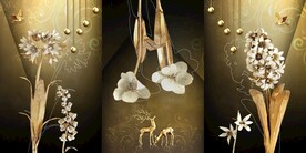 麋鹿立体三联画