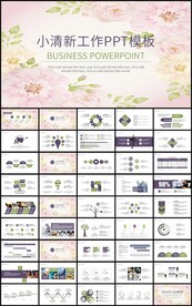 通用小清新花卉工作总结PPT