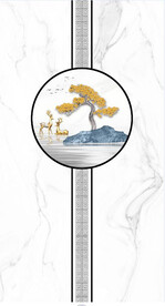 装饰画 水墨山水画 大理石纹