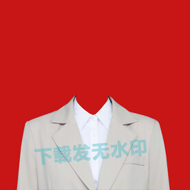 女士浅色证件照西装