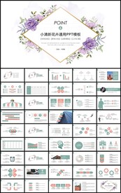 手绘花卉通用工作总结计划PPT