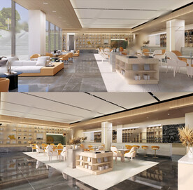 现代售楼部接待区SU模型