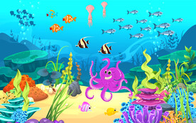 儿童房3D海底世界背景墙
