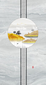 装饰画 山水画 大理石纹