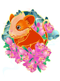 生肖鼠AI矢量插画