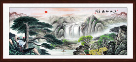 迎客松国画