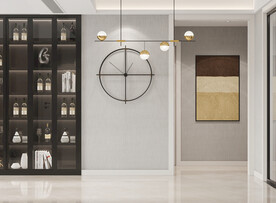 现代极简餐厅背景墙