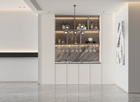 现代餐厅场景背景墙