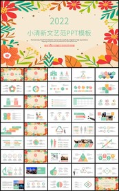 小清新文艺范总结计划PPT模板