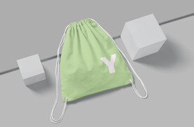 绿色运动绳袋帆布包装样机