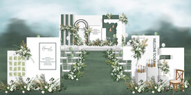 户外白绿婚礼