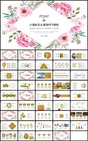 手绘花卉通用工作总结计划PPT
