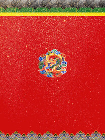 彩虹图腾红墙宫墙